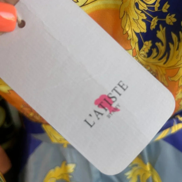 L'Artiste by Amy Glam Baroque Off Shoulder Wrap Dress NWT Size 1X - Picture 6 of 14